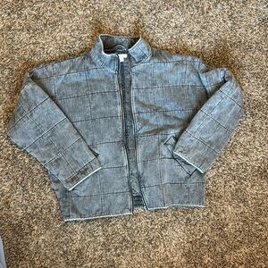 Acid washed black quilt jacket